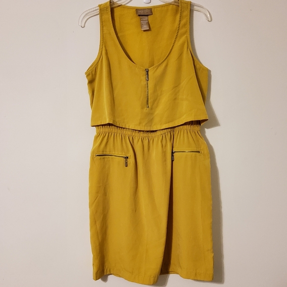 Miss Tina By Tina Knowles Mustard Yellow Midi Dress Size S/CH(4-6) - Picture 1 of 7